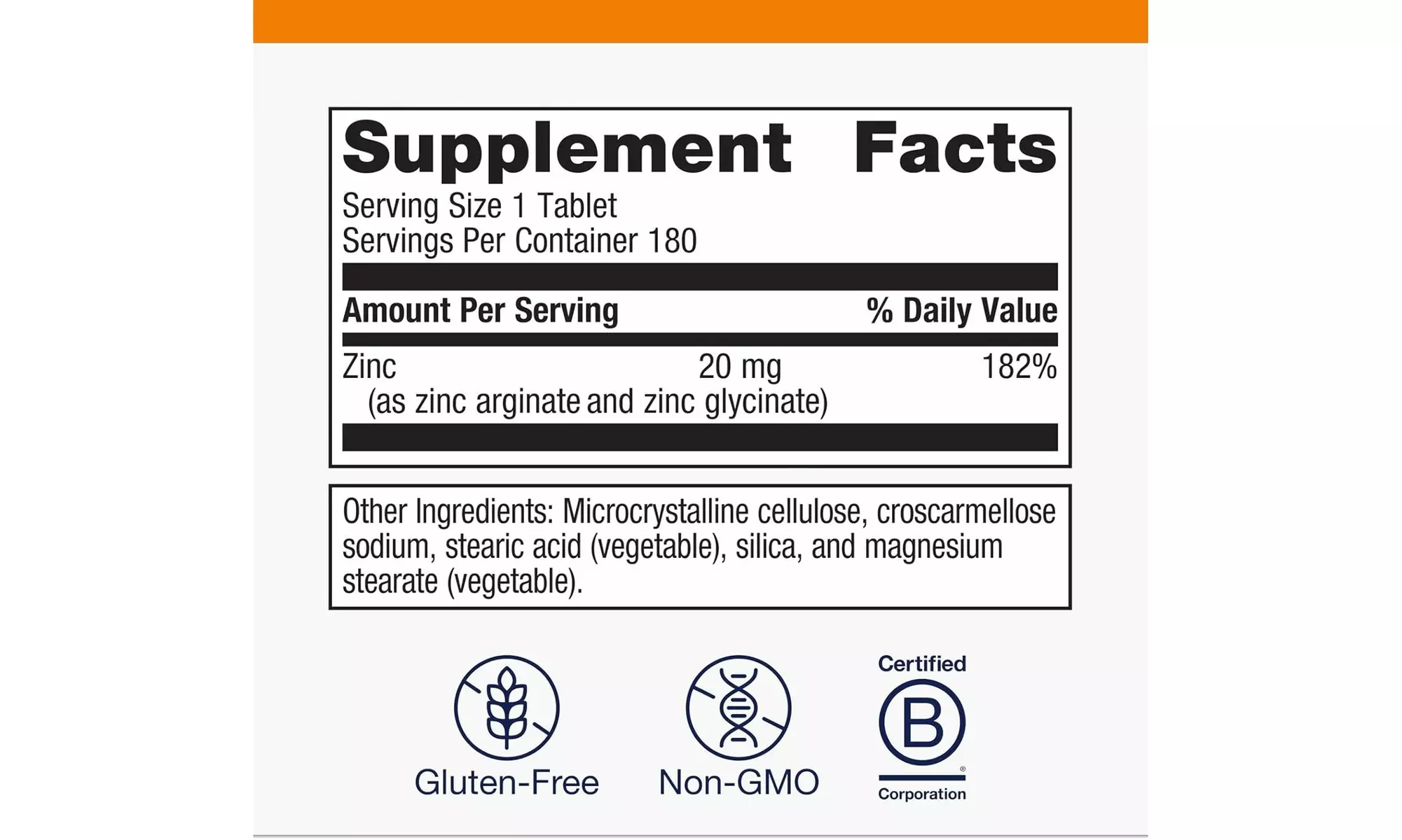 Metagenics Zinc A.G. 180ct - Highly Absorbable Zinc Glycinate for Immune Support & Bone Health - Non-GMO, Gluten-Free