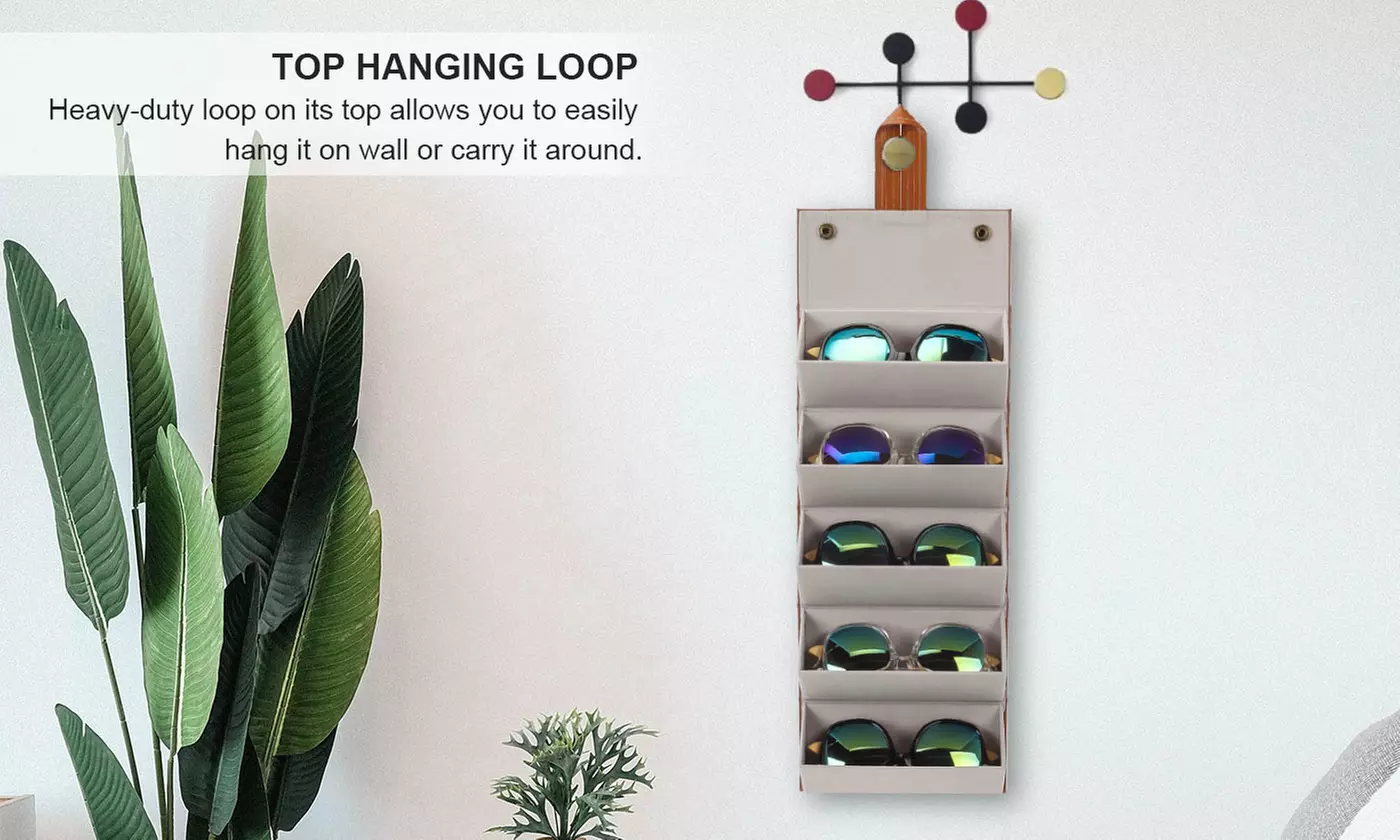 Travel Sunglasses Organizer Case Eyeglasses Storage Box Hanging Eyewear Holder