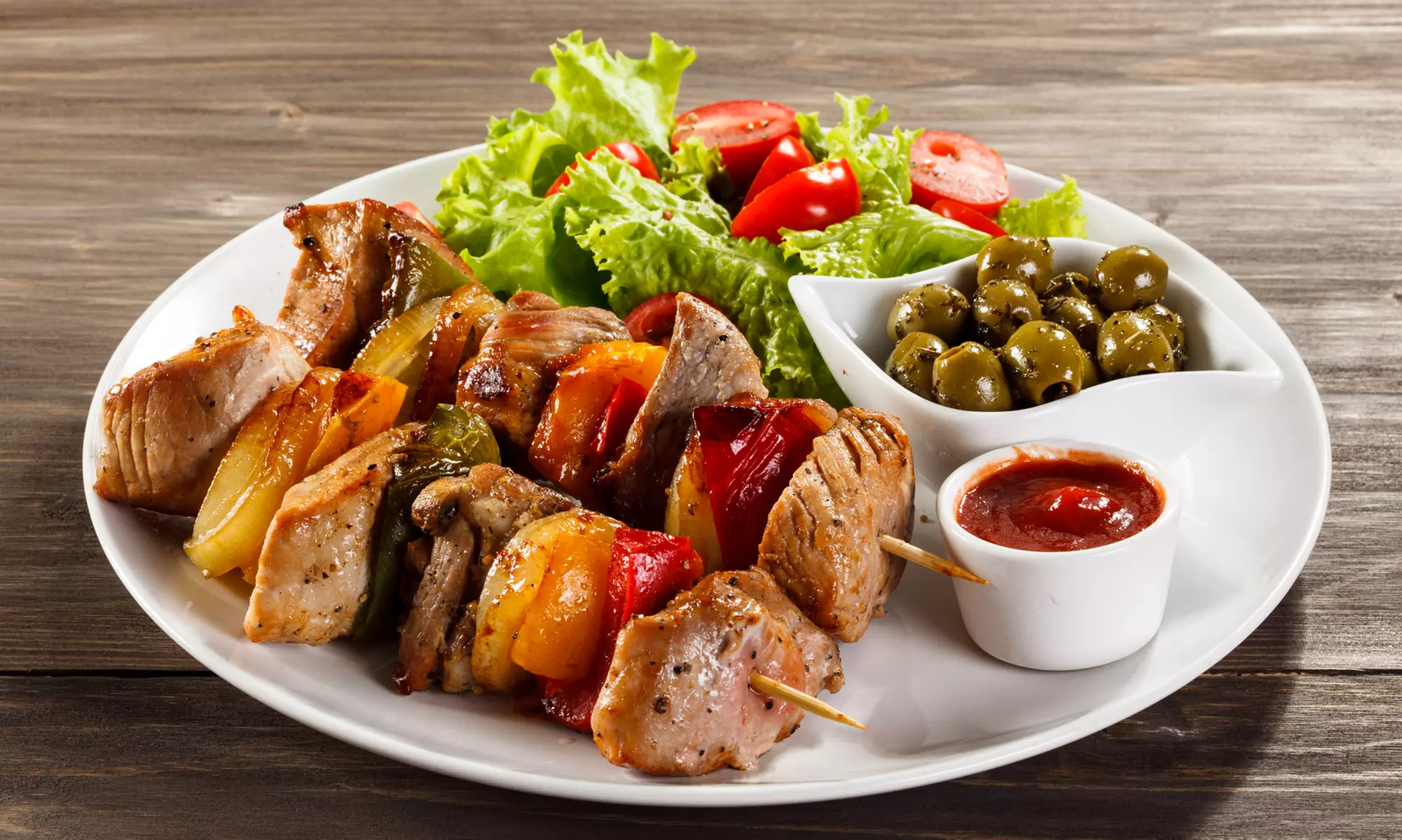 Authentic Greek Skewers Plate – Served with Beer or Soft Drink at Odos Tsimiski Greek Cuisine And Live Music (Up To 37% Off) - Primary Image