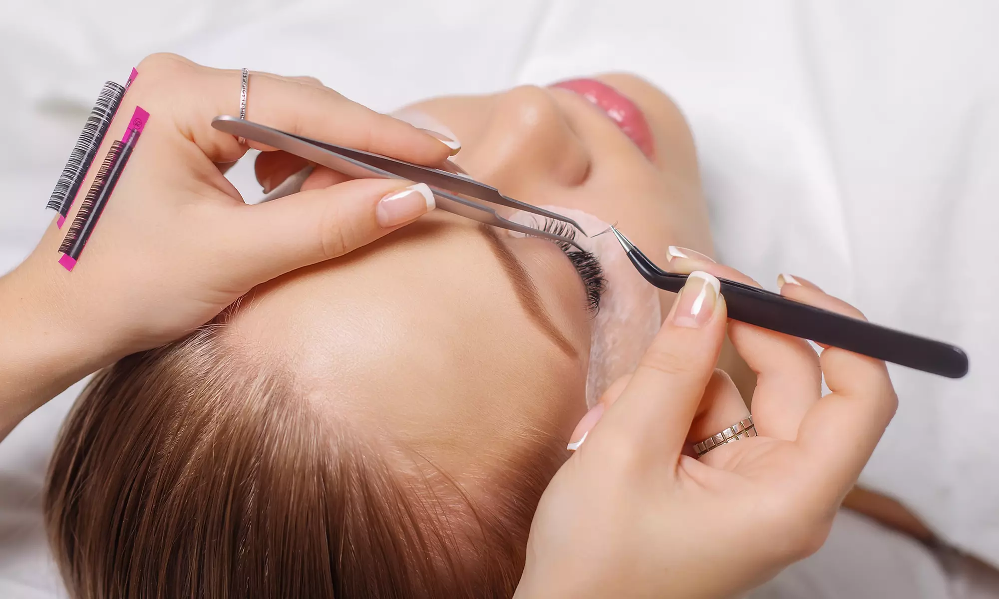 K BROWLASH NYC offers premium eyelash extensions with options like 3D Volume, Hybrid Volume, Mascara, and Natural sets up to 30% off - Primary Image