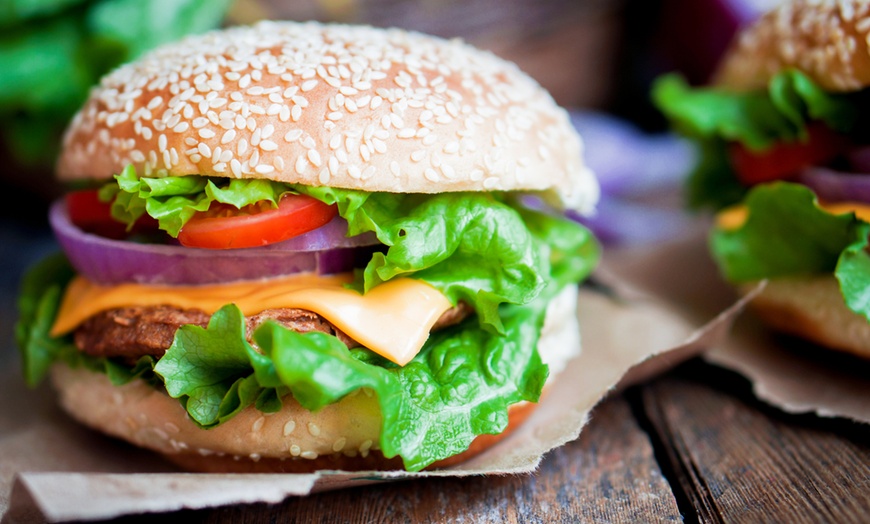 Image 1: Cheeseburger and Soft Drink