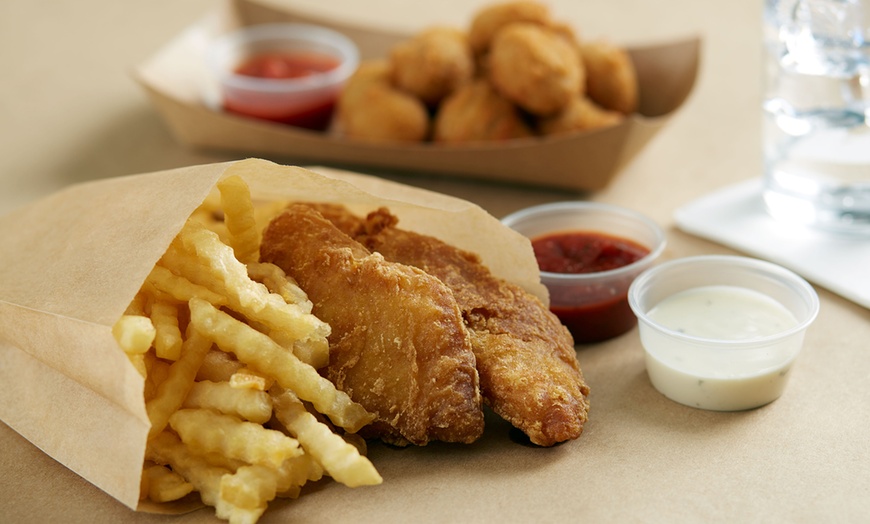 Image 1: All-Day Fish & Chips + Soft Drink