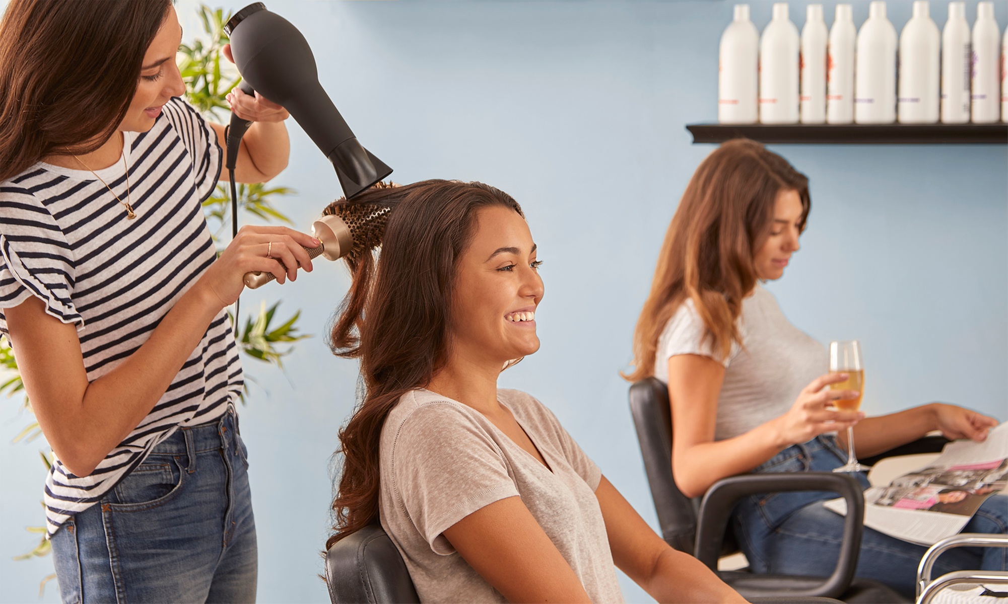 Refresh with Hairwash &BlowDry +Opt Root Touch-Up or Partial Highlight