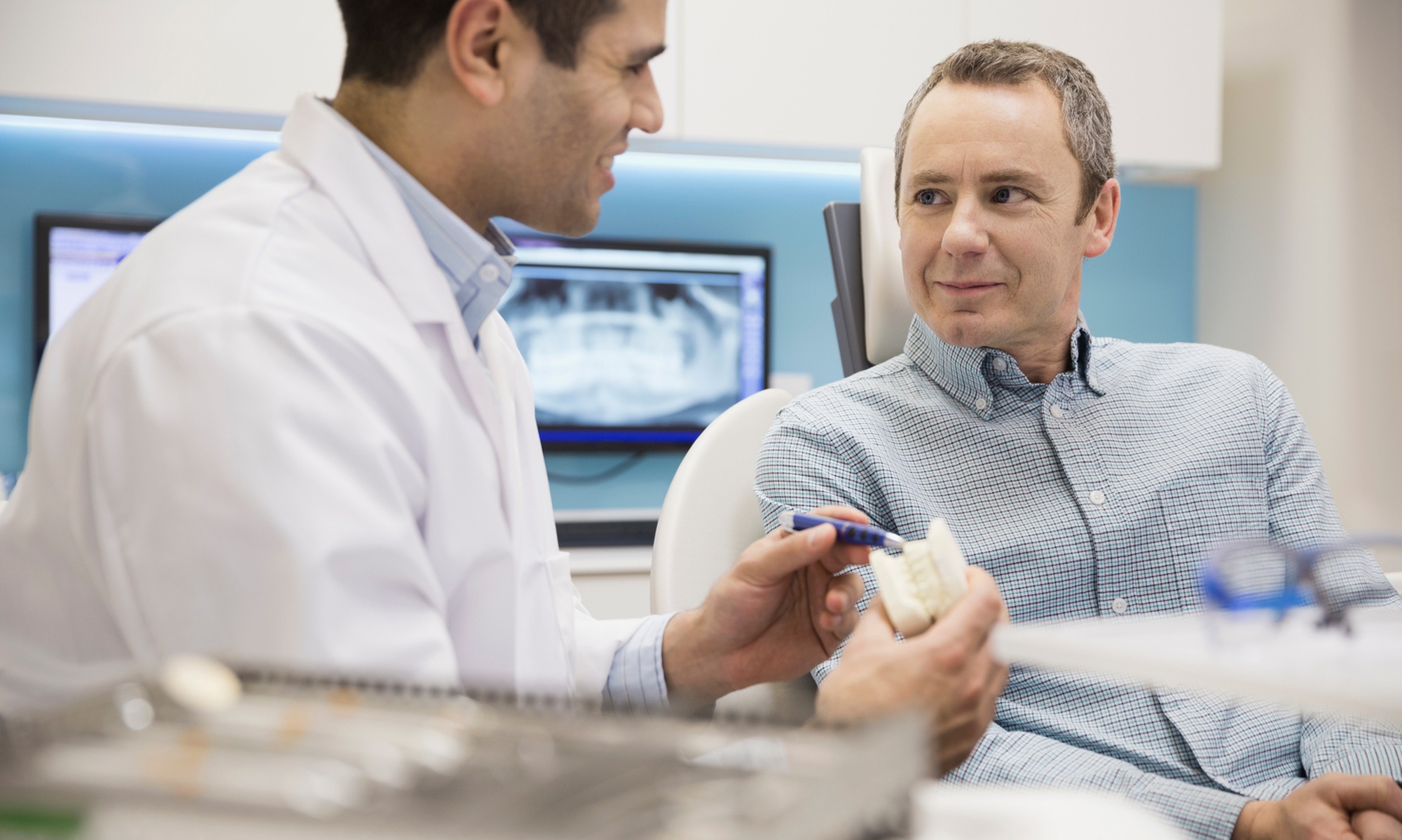 Dental exam, adult cleaning, routine X-rays & home teeth whitening options