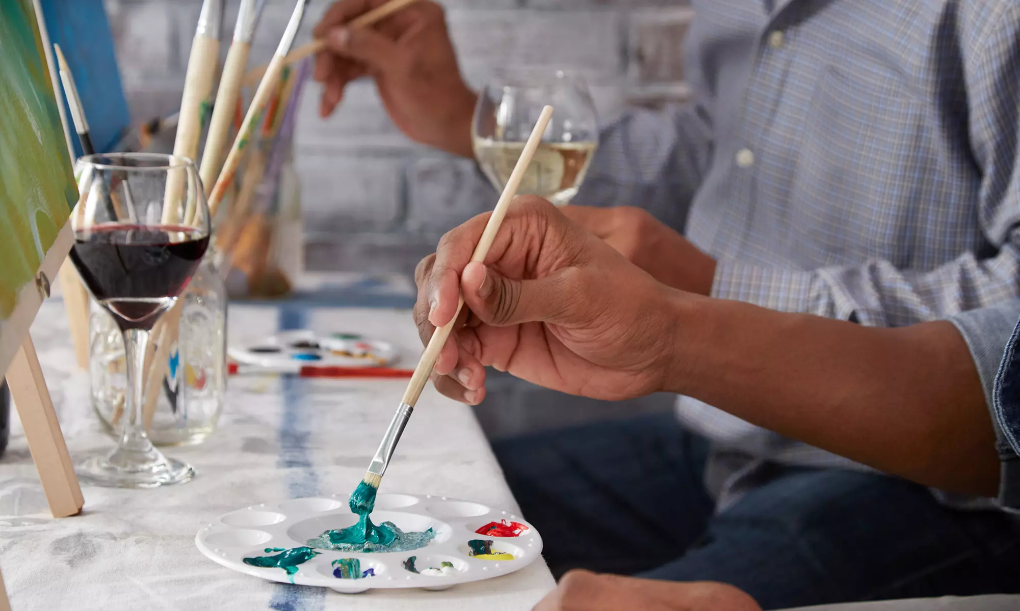 Up to 55% Off on Painting Fun with Two Free Drinks for Two, Three, Four, Five or Six at Evergreen Easel - Primary Image