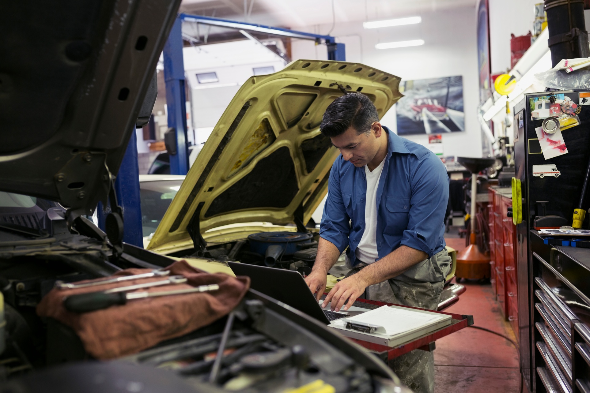 Engine Tune Up, Brake Pad Replacement, Oil & Filter Service