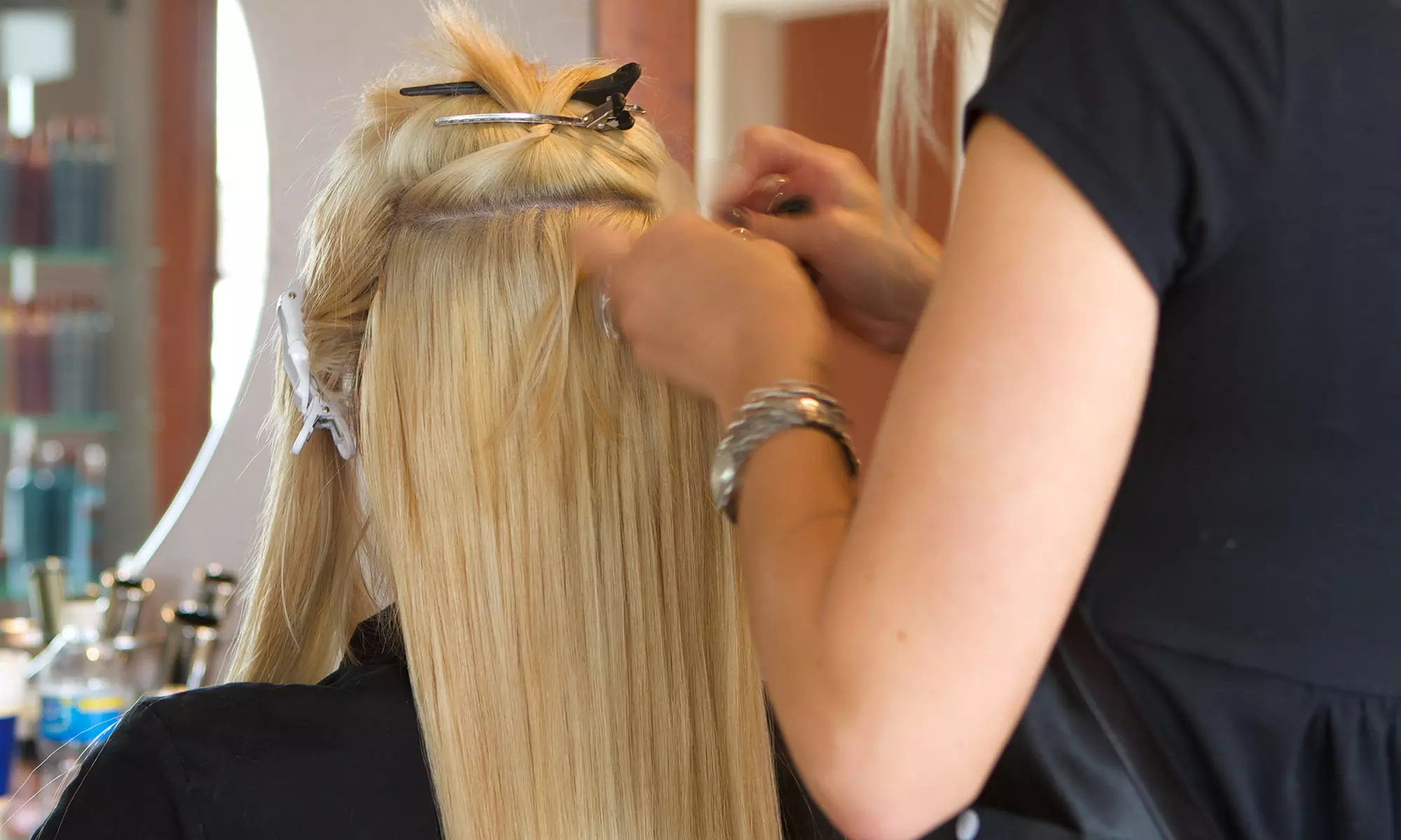 Partial Extension Installation with Hair Trim and Styling