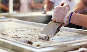 Personalized rolled ice cream with unlimited toppings options