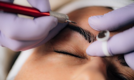 Hyperrealism Brows tattoo + Top Eyeliner lash enhancement - Victoria Studio Lash