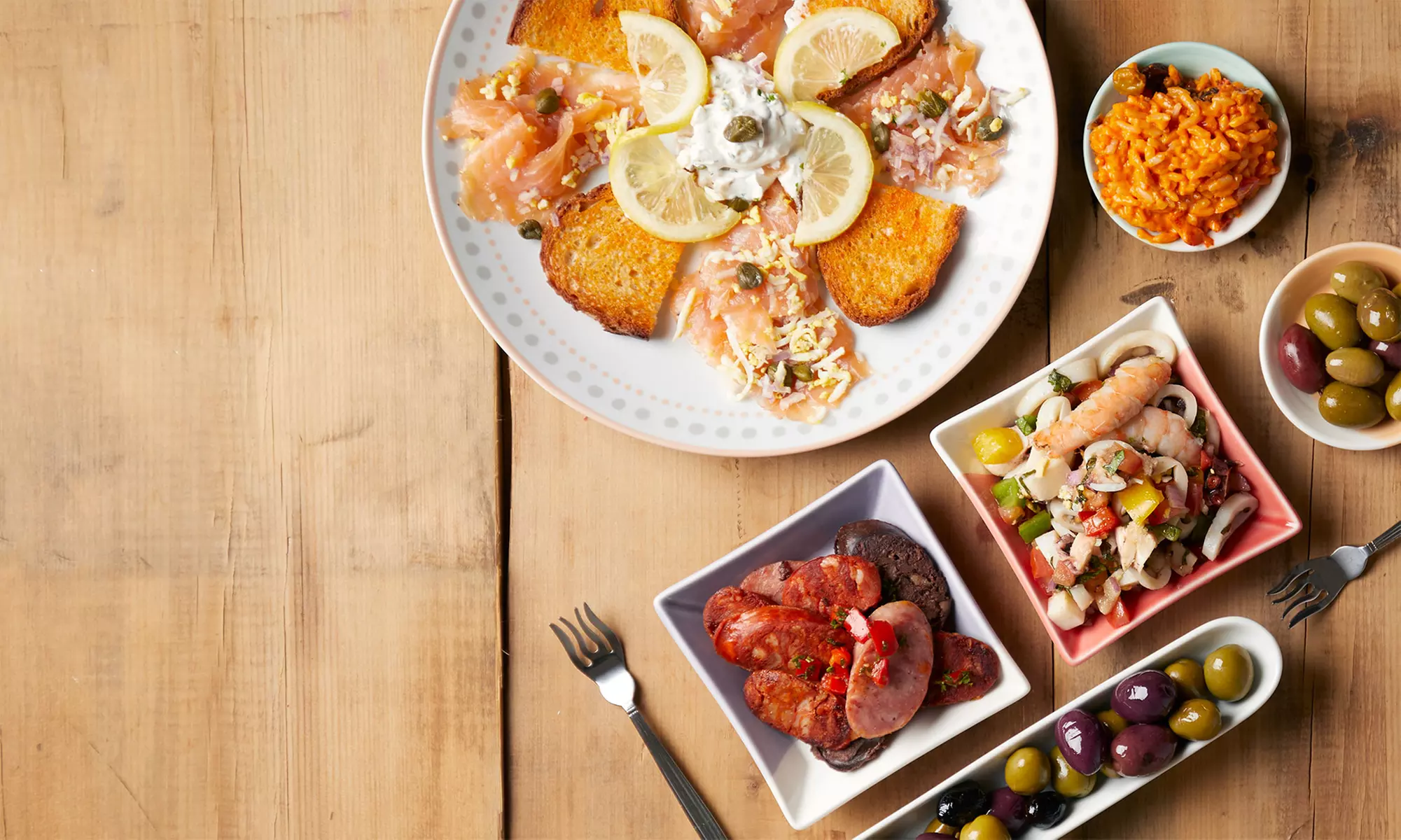 Menú degustación de 7 platos con arroz como principal para 2 o 4 pax.