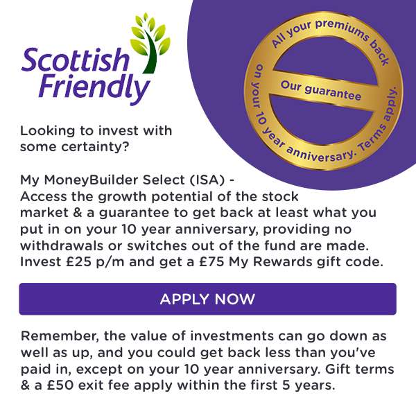 Get a £75 gift code with Scottish Friendly