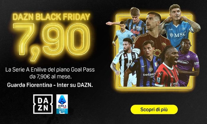 Sconto DAZN Abbonamenti da soli 7,90€ al mese