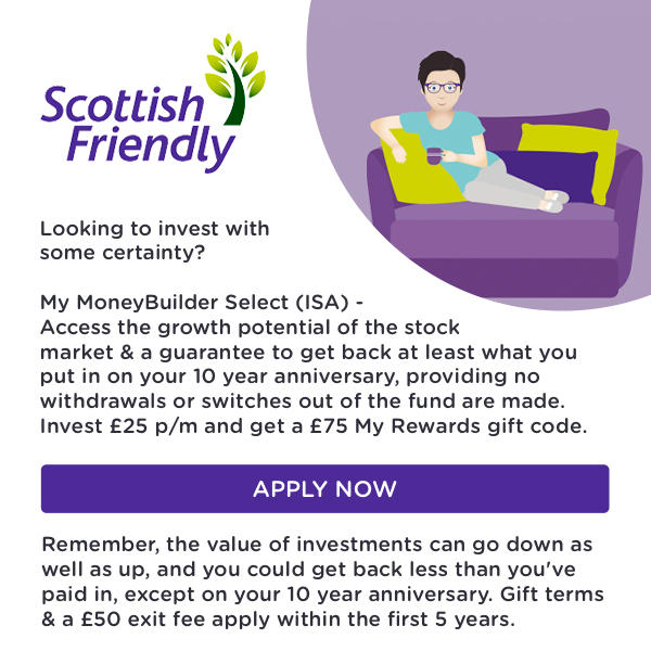 Get a £75 gift code at Scottish Friendly