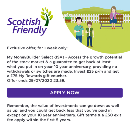 Get a £75 reward voucher with Scottish Friendly