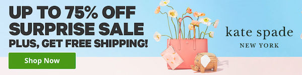 Get up to 75% off + free shipping during the kate spade surprise sale!