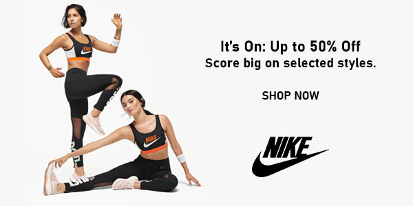 <b>Up to 50% Off Sale items at Nike<b/>