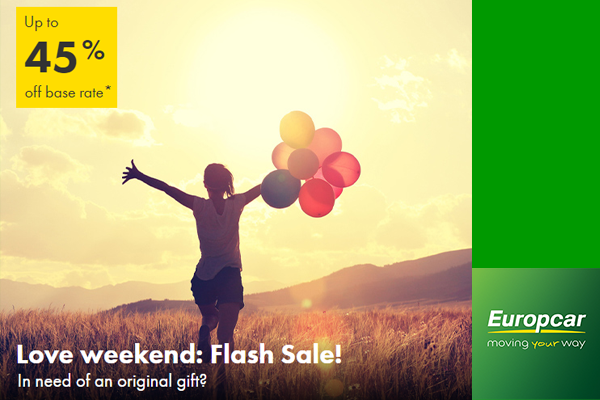 <b>Valentine's Day Flash Sale: 45% off at Europcar<b/>