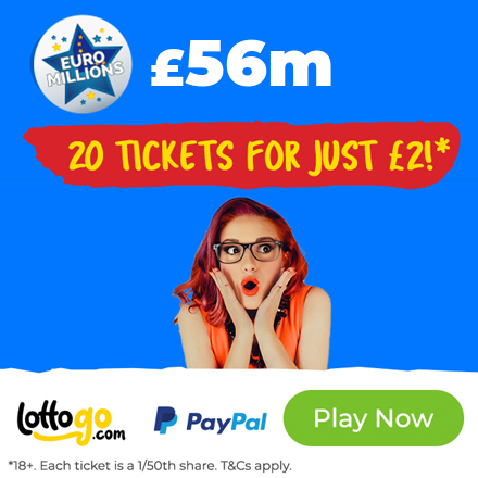 EuroMillions £56m jackpot – 20 tickets only £2* 🤑