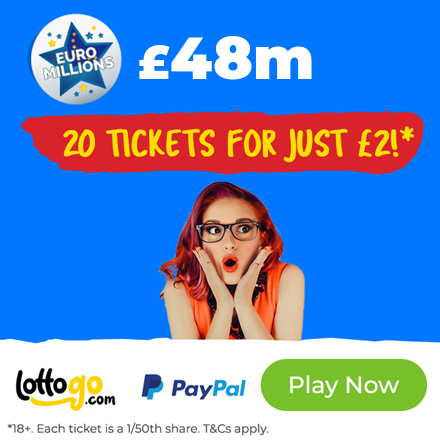 EuroMillions £48m Jackpot – 20 Tickets Only £2*