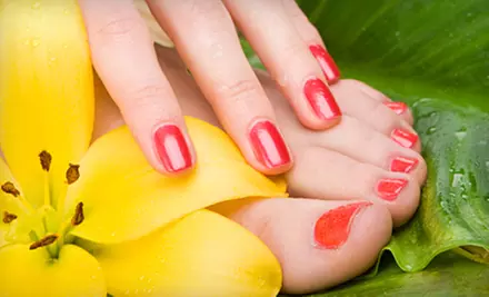 Shellac Manicure, Gel-Overlay Manicure, or Mani-Pedi Package at Victoria Day Spa in Monroe (Up to 51% Off) - Primary Image