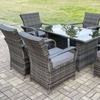 Image 2: Rattan Gartenmöbel Set mit rechteckigem Esstisch und 6 Stühlen