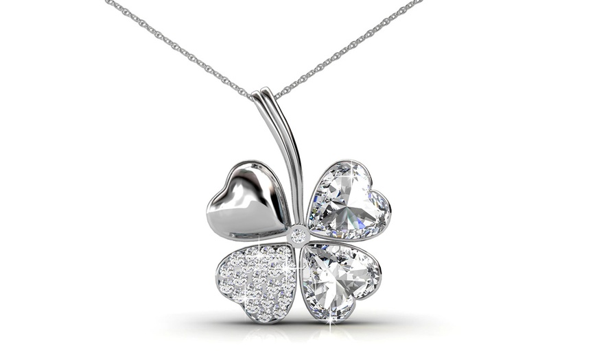 Image 9: 1x, 2x oder 3x Vierblättriges-Kleeblatt Halskette