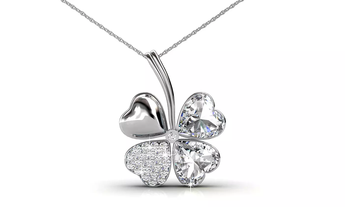 1x, 2x oder 3x Vierblättriges-Kleeblatt Halskette