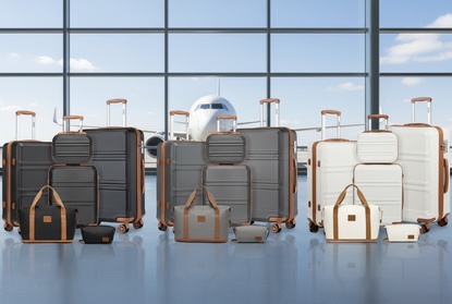 Groupon Unisex Zwart Vierdelige Kofferset Met Reistas: Met Bruin