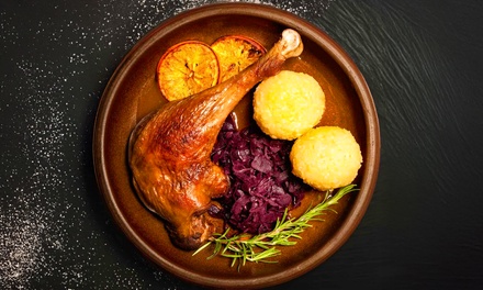 Für 1 Person: Entenkeule mit Rotkohl & Kartoffelklößen in Braten-Sauce - Le Bon Coin