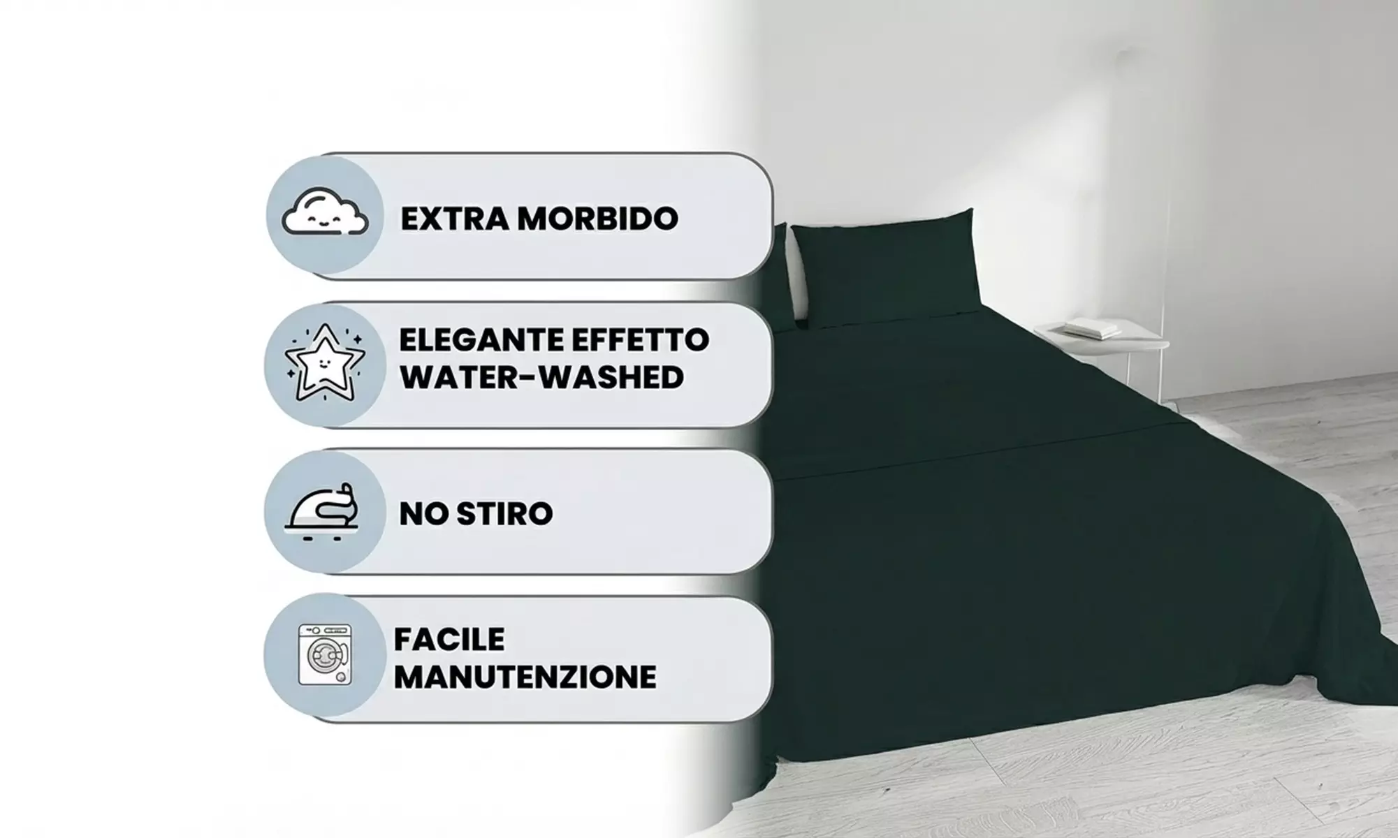 'Water Washed' beddengoedset voor tweepersoonsbed