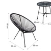Image 6: 3-Piece String Egg Chair with Coffee Table Set 