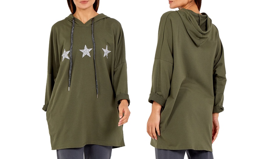 Image 6: Women's Oversized Star-Detailed Sweatshirt or Hoodie