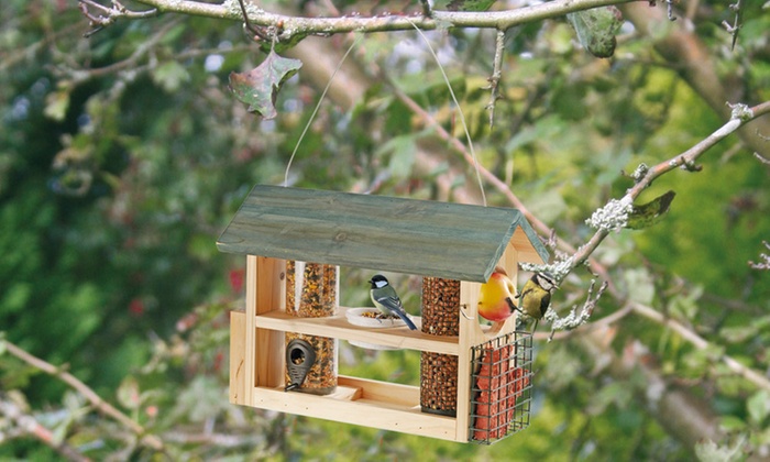 Wooden Bird Feeding Station | Groupon Goods