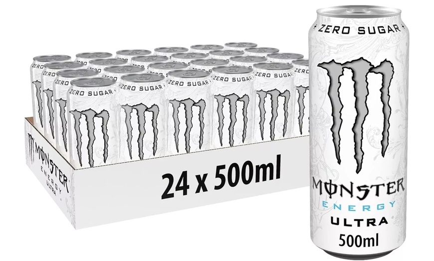 Image 1: Monster Energy Ultra White - 24 Pack of 500ml Cans, Zero Sugar