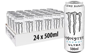 Monster Energy Ultra White - 24 Pack of 500ml Cans, Zero Sugar