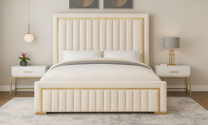 Image 1: Aurum Gold Line Bed Frame