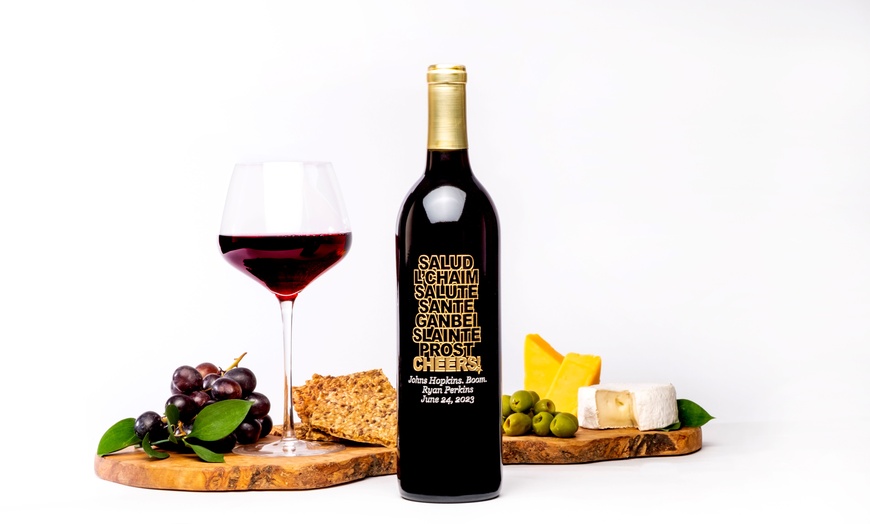 Image 8: Personalized Birthday Gift - Custom Etched Wine Bottle