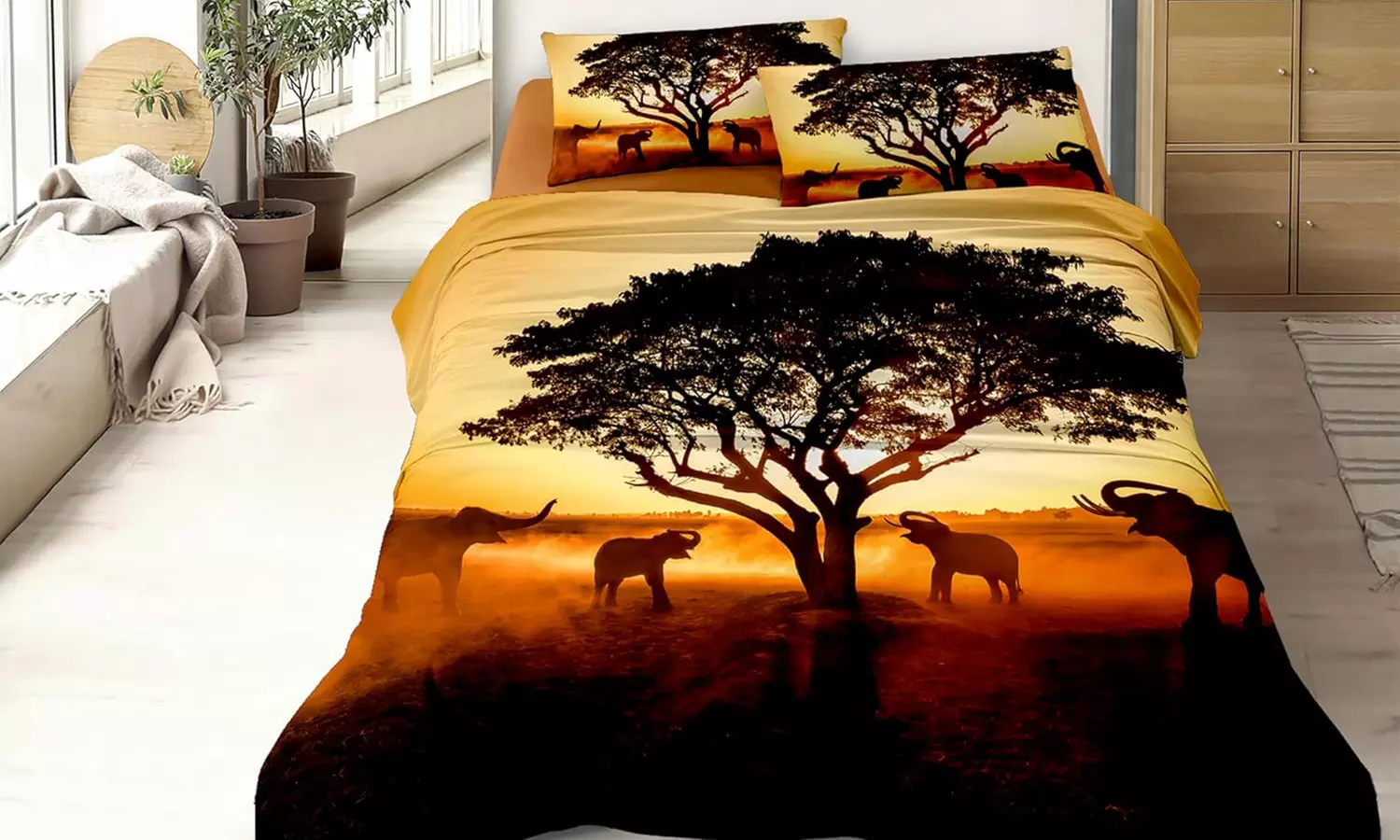 Completo lenzuola in cotone con stampa digitale