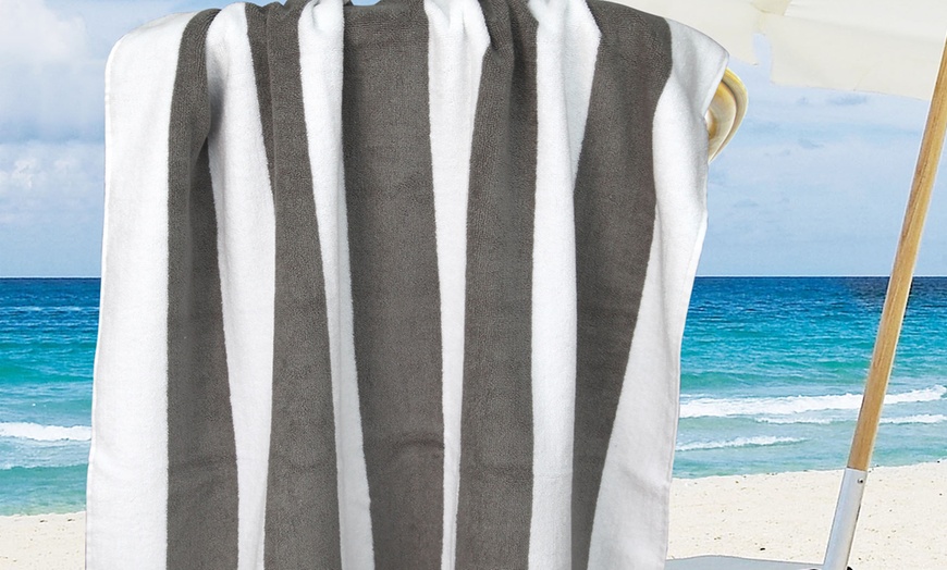 Image 6: Multi-Stripe Cotton Beach Towel