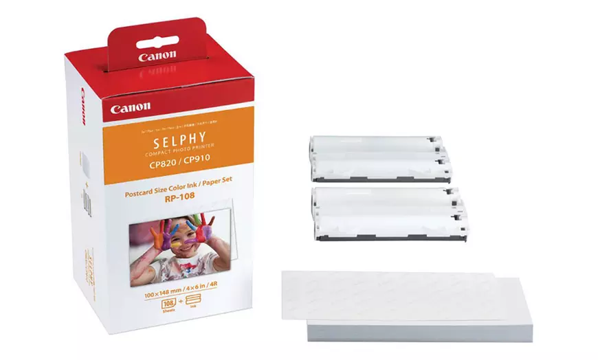 Image 1: Set con inchiostro a colori Canon RP-108 e carta per stampanti Selphy