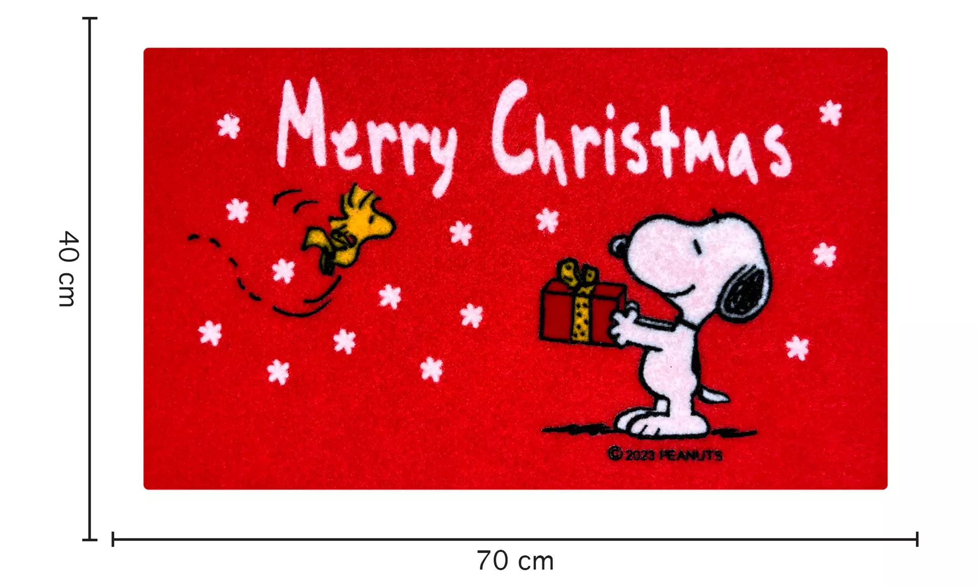 1x oder 2x Fußmatte mit weihnachtlichem Snoopy-Motiv