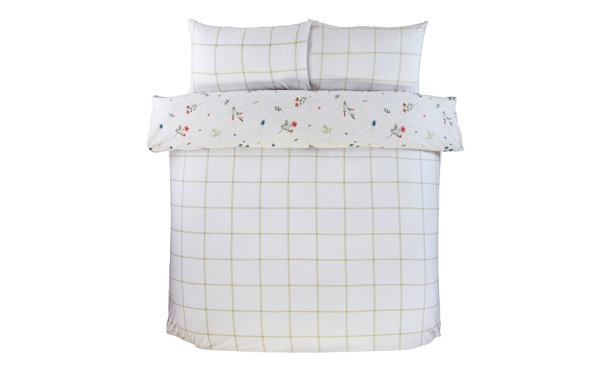 Image 4: Brushed Cotton Meadow Floral Bedding - Duvet Set or Bed Sheet Set