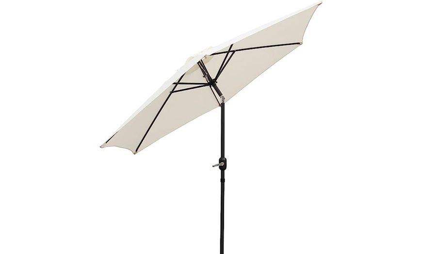 Image 7: 2.7M Garden Parasol with Hand Crank Tilt Function