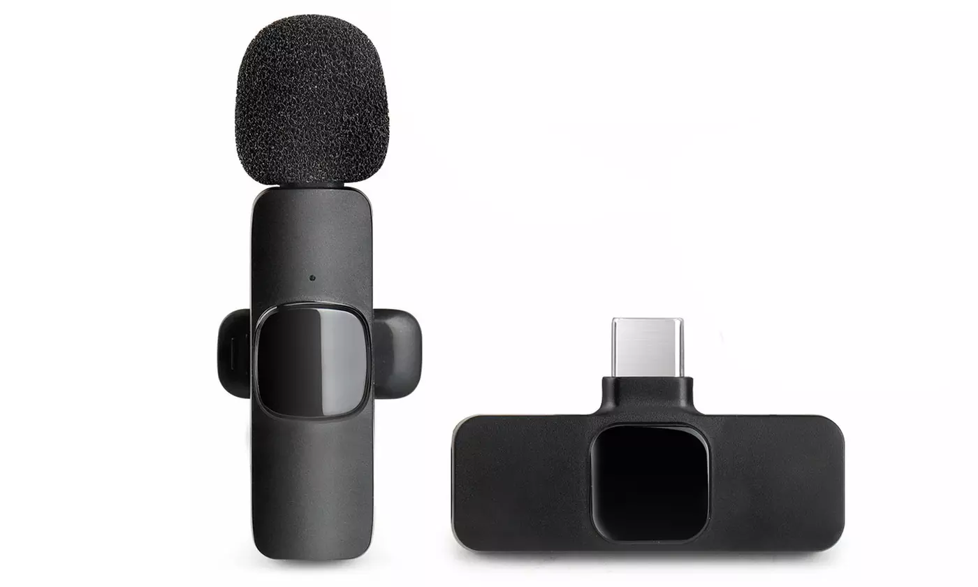 Cordless Lavalier Lapel Omnidirectional Condenser Recording Microphone for Phone