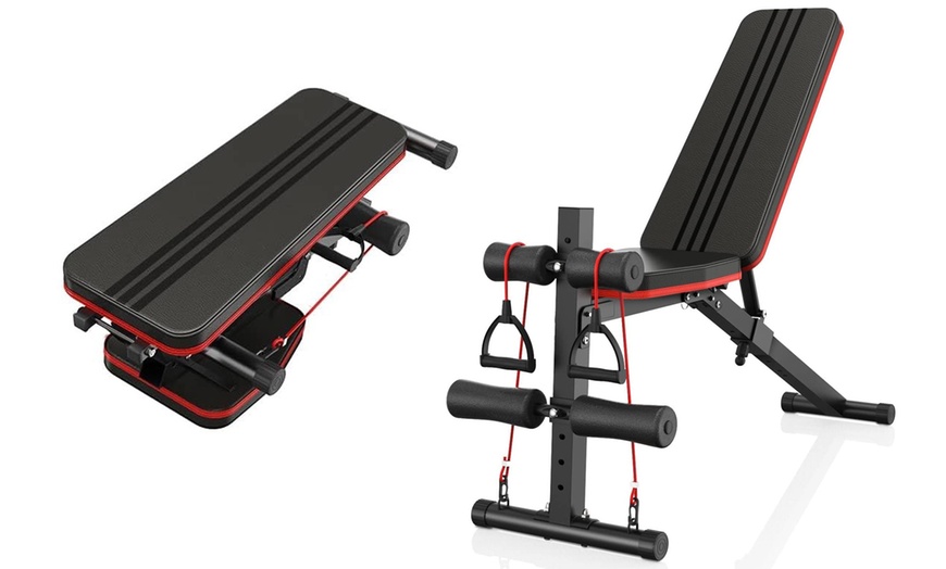 Image 2: Adjustable Folding Weight Bench