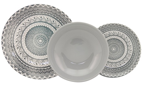 Servizio 18 piatti Vietri Casa Collection in ceramica con decoro orientaleggiante