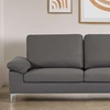 Image 1: Two Seater Sofa Grey Fabric Couch with Cushion