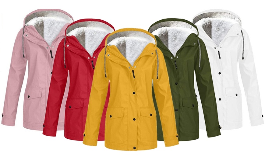 Image 1: Women's Hooded Waterproof Coat