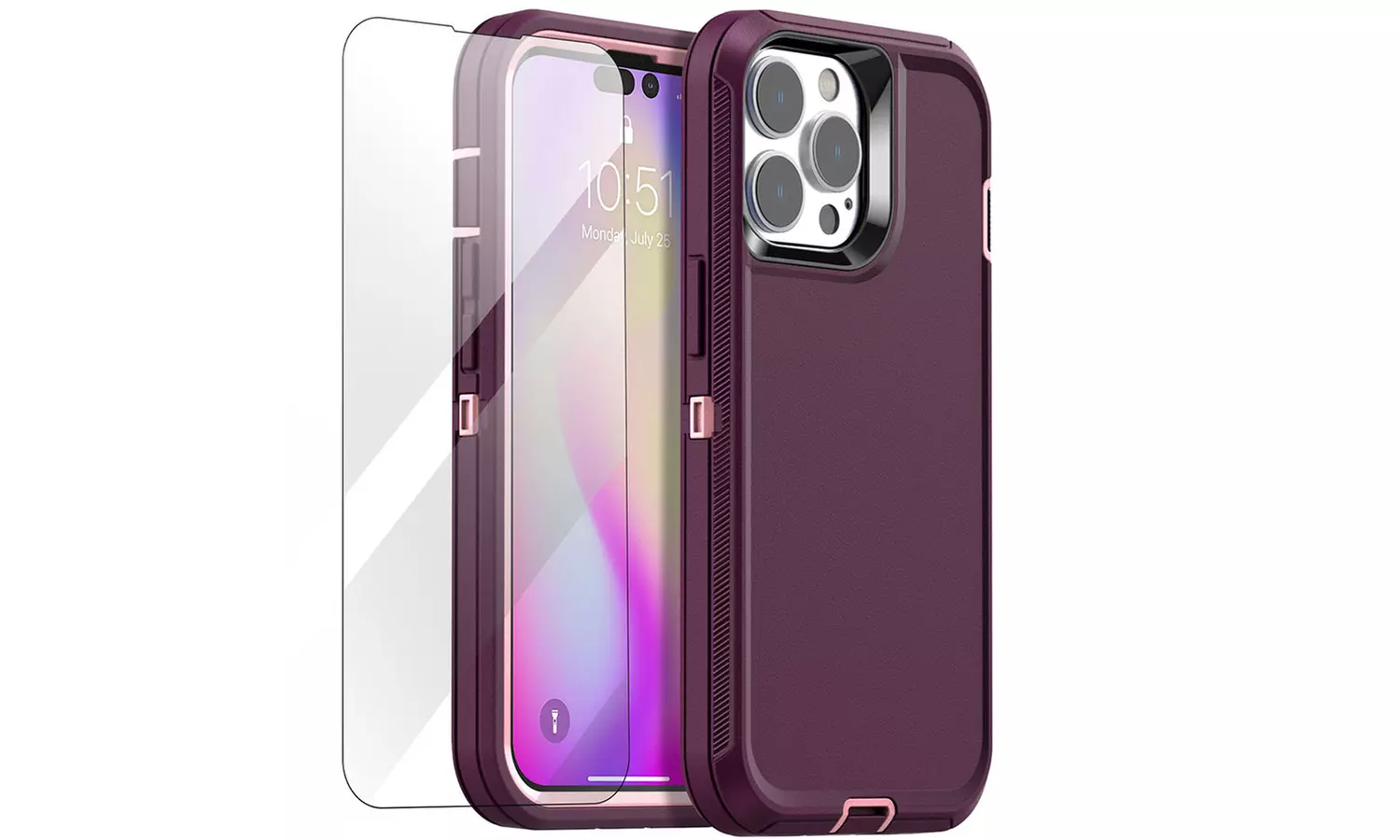 For iPhone 14 Pro Case Heavy Duty Shockproof Hybrid Hard Cover Screen Protector