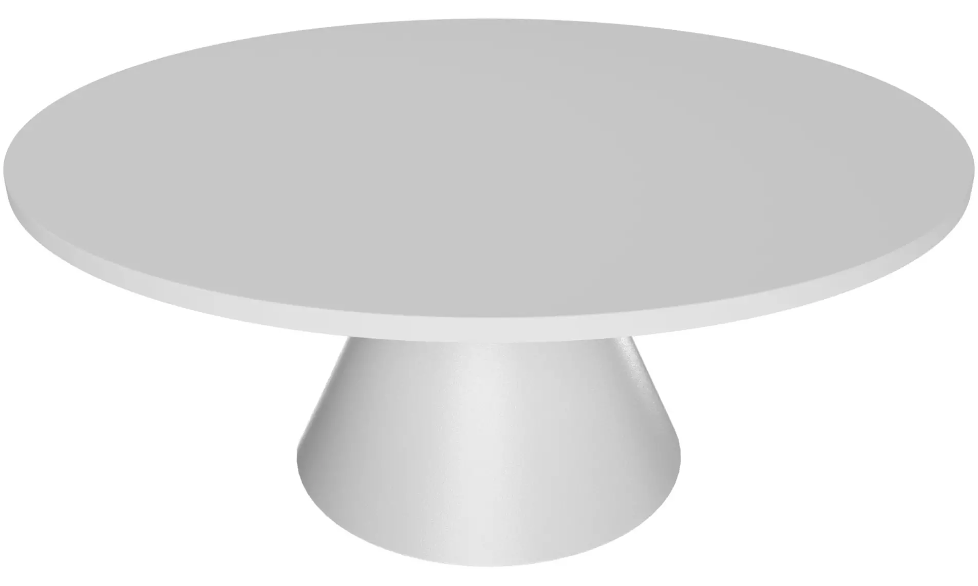 Mesa de comedor Artù en madera con base cónica de metal